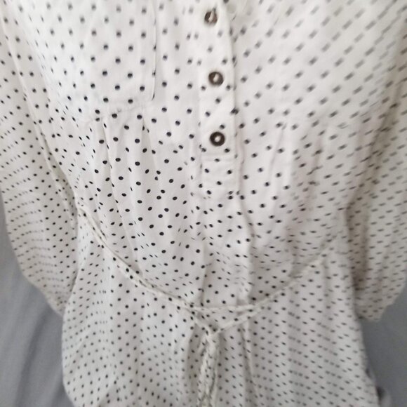 Motherhood Maternity Polka Dot Button-Front Blouse S White & Black - Picture 2 of 4